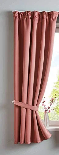 Gardinenbox gardin ogenomskinlig "Newyork" dolda slingor gammalrosa HxB 160 x 140 cm 1 pack termisk mörkläggningsgardin mörkläggning ljudisolerande Oeko Tex veckband romersk hållare, 2020610 4041984943781