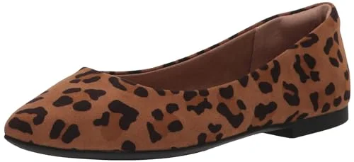 Amazon Essentials dam spetsig tå balett platt, brun leopard, 41 EU Bred 840174952923
