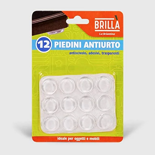 La Briantina Runda fötter för möbler, Skydd av stolar och golv, PVC Transparent, Diameter 2 cm, 12 stycken 8000061058578