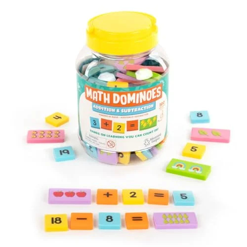 Learning Resources Matematikdomino Addition och subtraktion, 3+ år, matematikspel för barn, siffror, funktioner bilddomino, matematikresurser, dominospel 86002029393