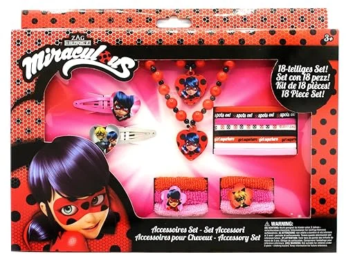 Joy Toy 65979 Miraculous tillbehörssats 18 delar i presentförpackning, 28 x 3 22 cm 8058150659793
