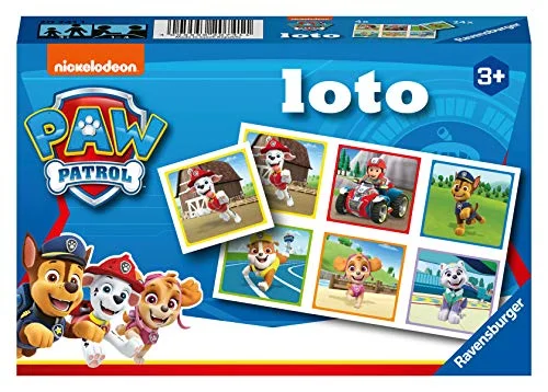 Ravensburger pedagogiskt spel Loto Paw Patrol ett första som blandar observation, förening och memorering från 3 år 20741 4005556207411
