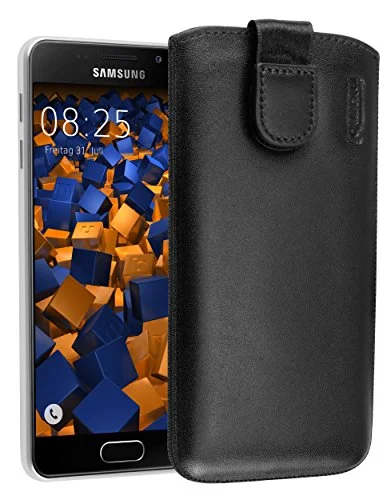 mumbi Äkta läderfodral för Samsung Galaxy A3 (2016) flik med dragfunktion utdragbar hjälp (inte A300F från 2015) 4251077246860