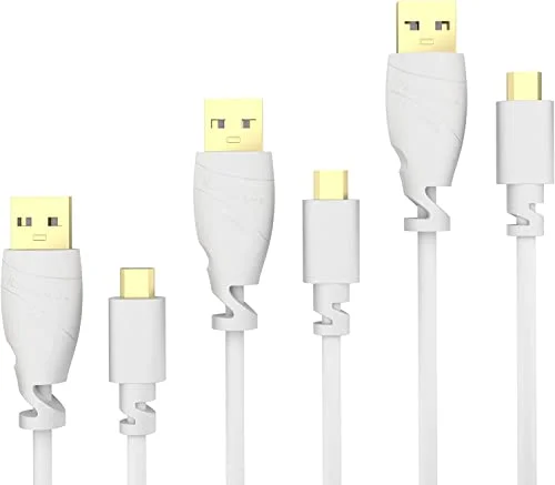 KabelDirekt 3 x 1,5m mikro USB kabel (USB 2.0, synk och laddningskabel, vit) 4260414842993