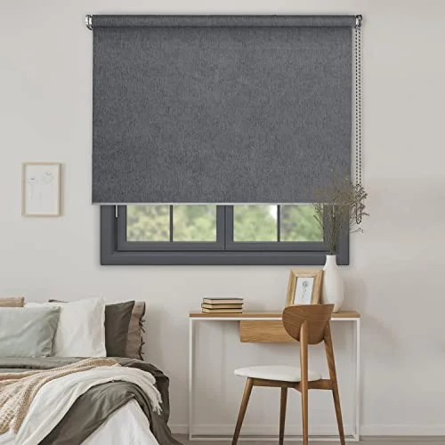 MADECOSTORE ockult rullgardin med sammetseffekt must sortiment grå L49 x H190 cm 3570601651118