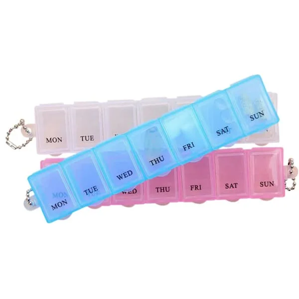 1 st 4 rader 28 fack veckovis 7 dagar tablett piller box hållare medicin förvaring organizer behållare fodral ANMOMO6361