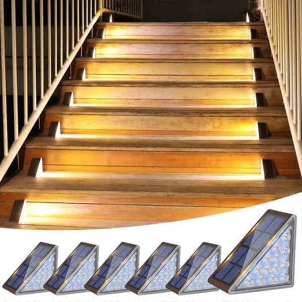 1-6 st soldrivna trapplampor Vattentäta LED-trapplampor, utomhussollampor för trappor, steg, staket, gård, uteplats, däck och gångväg Warm Light 1pcs MQS-630C-1778