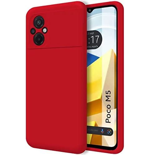 Ultra mjukt flytande silikonfodral för Xiaomi Poco M5 Färg Röd 8434844835948