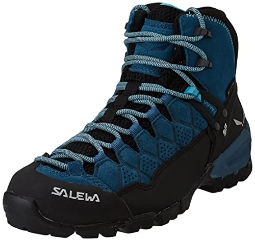 Salewa Ws Alp Trainer Mid Gore tex vandringskängor för kvinnor, Gräsand blå Maui blå, 36.5 EU 4053866476256