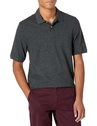 Amazon Essentials mäns Regular-Fit Cotton Pique pikétröja (finns i stora och långa), gråmelerad, Large 191770247358