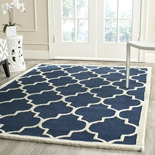 Safavieh Modern handtuftad rektangulär matta, abstrakt kollektion, ABT141, i grå/svart, 122 x 183 cm för vardagsrum, sovrum eller valfritt inomhusutrymme 683726773801