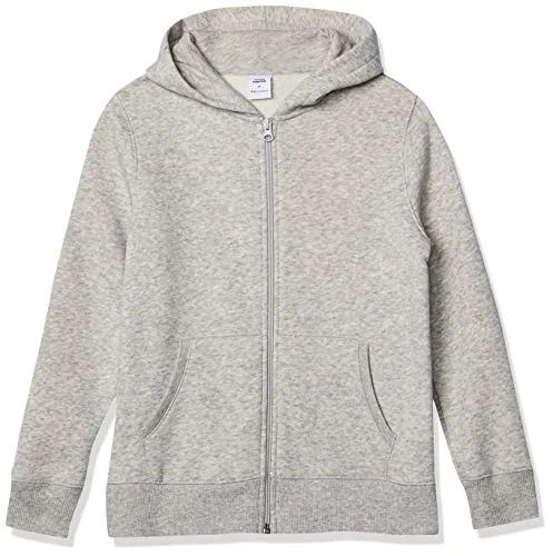 Amazon Essentials huvtröjor ljusgrå ljung tröja med dragkedja, 4T, fleece 191770586372