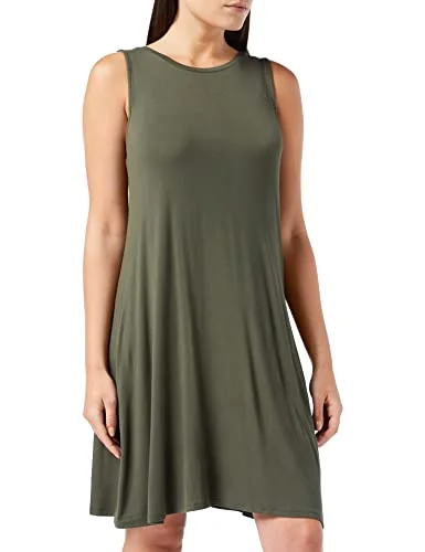 Amazon Essentials damlinne swingklänning (finns i plusstorlek), mörk oliv, medium 195111807539