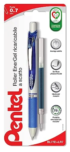 Pentel BL77E Energel MX Snap 0,7 mm + blå påfyllning 8006935191495