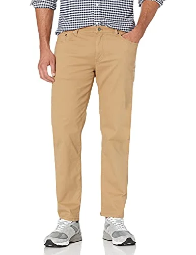 Amazon Essentials mäns avslappnad passform 5 ficka stretch twillbyxa, mörk kakibrun, 30 B x L 193548632632