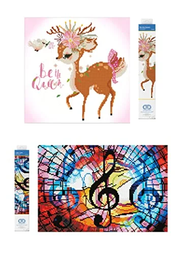 Pracht Creatives Hobby Dots 69503 Diamantmålning, bilder för barn och vuxna, gör det själv set med motiven Be The Queen Triple Treble, ca 45 x 10 cm stor present pysselset, flerfärgad 4016490883722