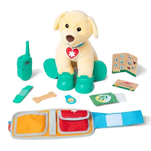 Melissa & Doug Let’s Explore Räddningshund i Plysch med sök och räddningsutrustning kramleksak Rollspelsleksaker 3+ Present till pojke eller flicka 772308380