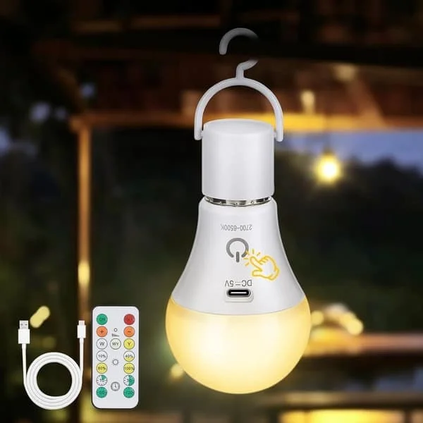 1/2/4-Pack Uppladdningsbar LED-lampa med fjärrkontroll – E27, USB, 3 färger, dimbar, touchkontroll, utomhus- och nödbelysning 1pc YX2025-57401 1/2/4-Pack Uppladdningsbar LED-lampa med fjärrkontroll – E27, USB, 3 färger, dimbar, touchkontroll, utomhus- och nödbelysning 1pc YX2025-57401