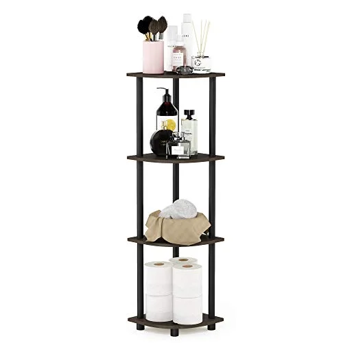FURINNO Verktygslösa hyllor, 12078DB WG/BK, mörkbrun korn/svart, en storlek 696859004148