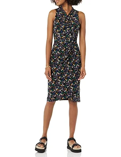 Amazon Essentials ärmlös crossover tvinnad hals falsk omlottklänning, svart Ditsy blommig, XX Large 196433526764