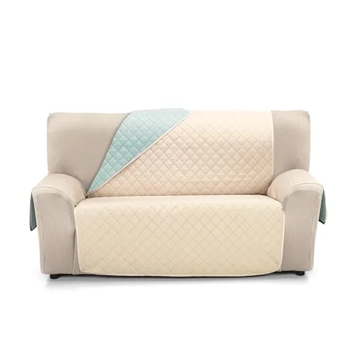 Martina Home Täcker Omvänd Vadderad Soffa Bärnsten 3 sits Beige/Aqua 8435701381127