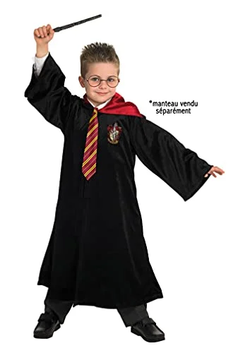 RUBIES Officiell Harry Potter tillbehörssats för barn en storlek 6 år och äldre glasögon, trollstav slips Halloween, karneval, jul 883028460847