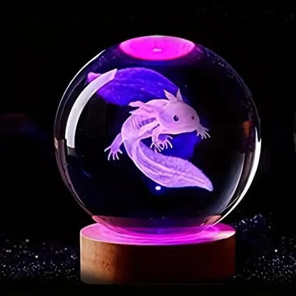 1 st 3D kristallkula lampa, flerfärgad nattlampa, skicka till flickvän klasskamrat fru barn kreativ födelsedagspresent heminredning (8 cm) YSQ-Temu-925-2396