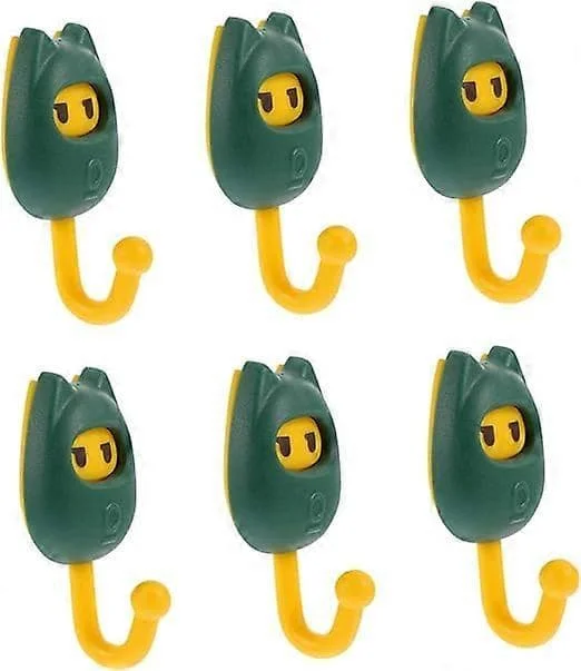 1-pack Gröna Söta Självhäftande ABS Väggkrokar, 613223mm C00007517AN 1-pack Gröna Söta Självhäftande ABS Väggkrokar, 613223mm C00007517AN
