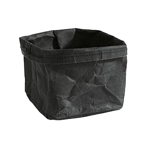 APS 30356 Rund brödkorg/brödväska av naturfiber och konstharts, 12 x 11,5 cm, svart 4004133303560