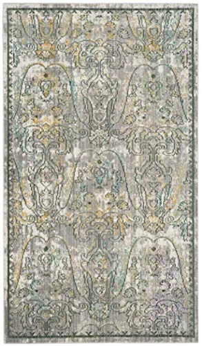 Rektangulär metro mode vävd innermatta, mystisk kollektion, MYS925, i grå/flerfärgad, 91 x 152 cm för vardagsrum, sovrum eller någon annan inredning av SAFAVIEH. 889048306004