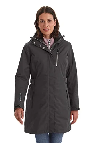 killtec Alisi funktionell parkas för kvinnor med huva dragkedja Svart 38 4061393588755