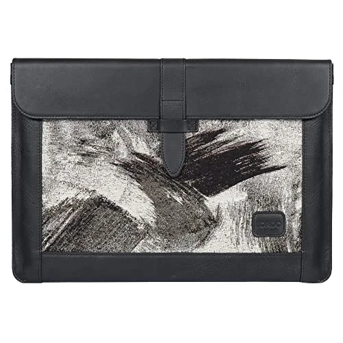 Londo Top Grain läder MacBook väska laptopfodral för Pro och Air 13,3 tum 13 iPad 12,9 kompatibel med M1 2020 modell (svart, 16 tum) 193029102586