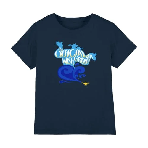 Aladdin Officiell Wish Granter, The Genie unisex barn t shirt, marinblå, 7 8 år, Marinblått Xsp, År 5052777134742