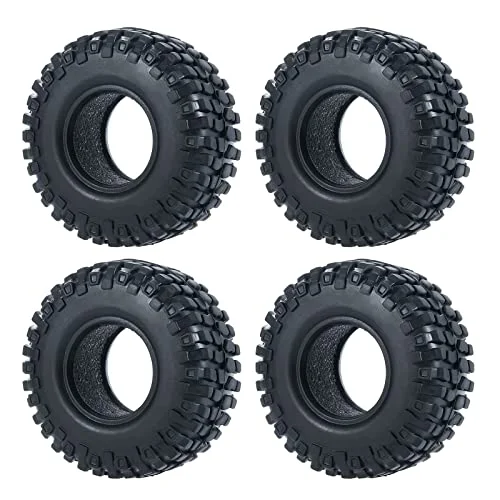 4 stycken mikroradiostyrda gummidäck med skuminsats för alla 1/24 Axial SCX24 AXI0001, AXI0002, AXI0005, AXI90081 Deadbolt RC Crawler lastbil bil (54 mm) 663250922302