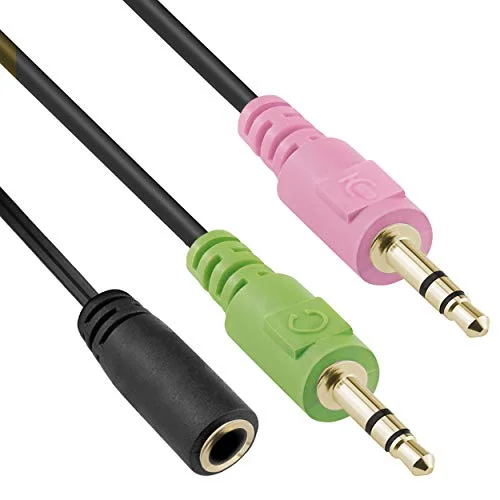 mumbi Headset jack adapterkabel 2 x 3,5 mm till 1 jackkoppling 4251077250843