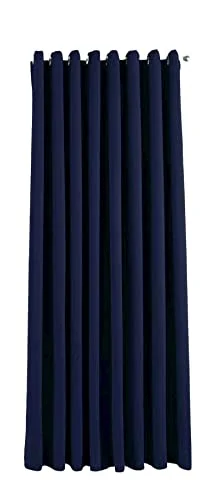 Gardin ogenomskinlig "NewYork" blå H x B 225 295 cm, 1 pack termisk gardin, mörkläggningsgardin, mörkläggningsöljetter, ljudisolerande, Oeko Tex UV skydd, rosehållare, 201920600 4041984941688