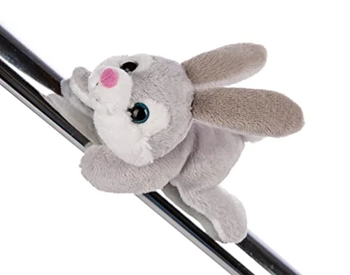 MagNICI kaninen Fynn Fluffy 12cm grå Hållbar gosleksak med magnet magnetiskt djur för kylskåp, svarta tavlan, metall och mycket mer, utmärkt presentidé 4012390492040