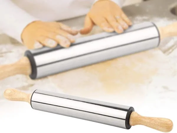 1 rullande stift i rostfritt stål med non-stick-beläggning för bröd och kexdeg FD24764 1 rullande stift i rostfritt stål med non-stick-beläggning för bröd och kexdeg FD24764