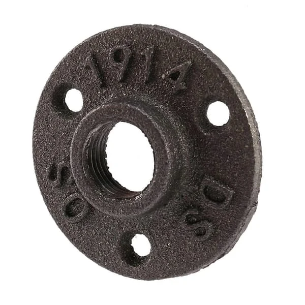 1/2 tum Svart Gjutjärnsrördelar Golvfläns BSP Gängad M-QS425-1738