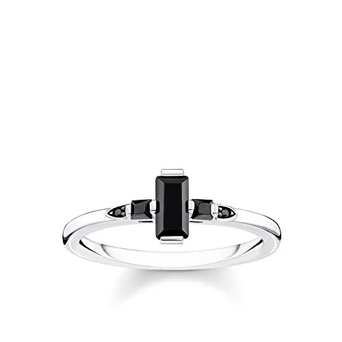 Thomas Sabo bague pierre taille baguette noir argent sterling 925 TR2266 643 11 52 4051245452112