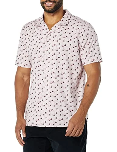Amazon Essentials mäns Slim Fit semesterskjorta, lavendel palmbladtryck, Small 196433223847