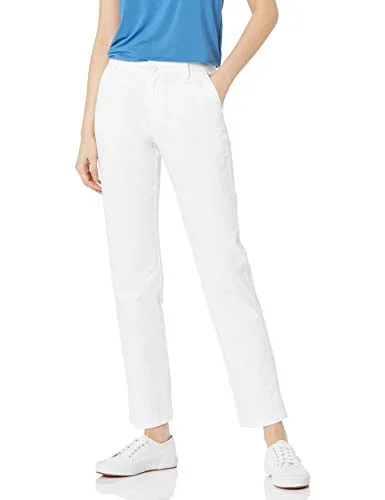 Amazon Essentials dam klassisk rak passform stretch twill chinos byxa, ljus vit, 10 195111298580