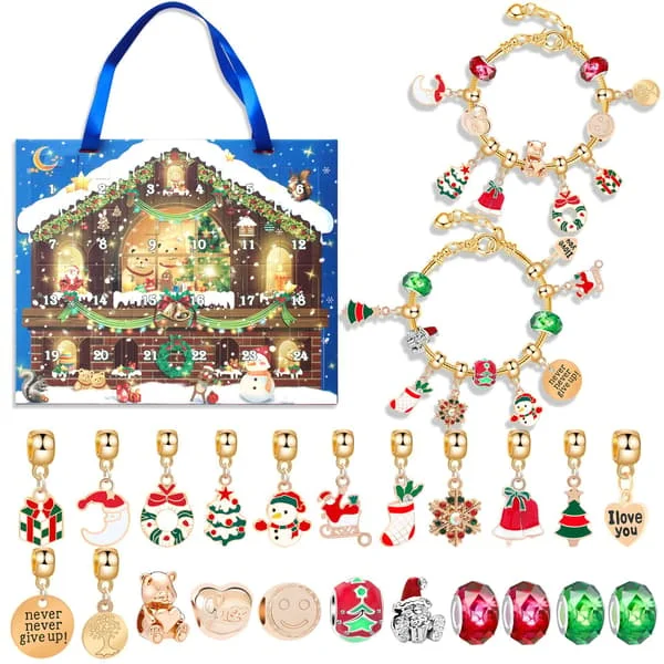 1 set barnens julklapp julkalender – 24-dagars julnedräkningskalender armband smycken blind box barnens julklapp – stil 4 XFSA-000095 1 set barnens julklapp julkalender – 24-dagars julnedräkningskalender armband smycken blind box barnens julklapp – stil 4 XFSA-000095