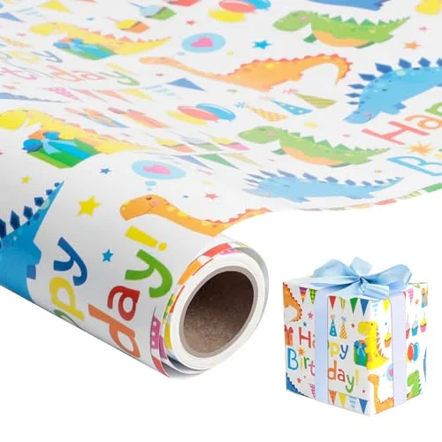 Romon presentpapper, 43 cm x 300 rulle sött presentpapper för barn, till födelsedag, skolstart alla hjärtans dag fest gör det själv 6976115501685