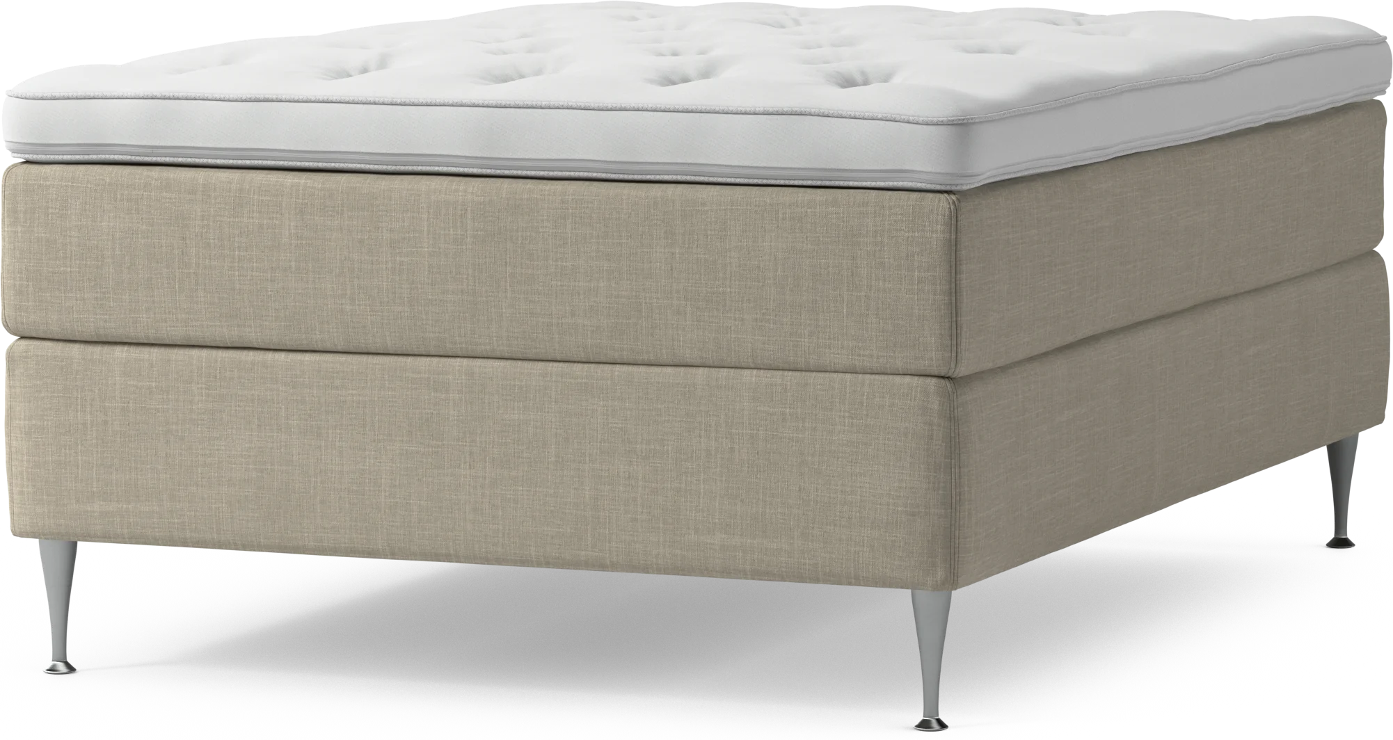 Delux Dream Kontinentalsäng, enkelsäng 140 cm med bäddmadrass och sängben QlO4N