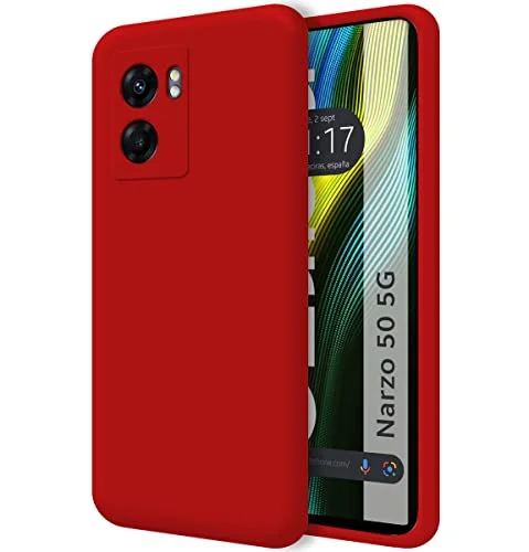 Ultra mjukt flytande silikonfodral för Realme Narzo 50 5G röd färg 8434844792258