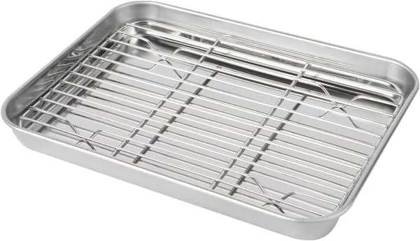 1 roasting pan with rack, 32 x 22 x 4.8 cm; includes both rack and pan, detachable design. HY-SY-080411332