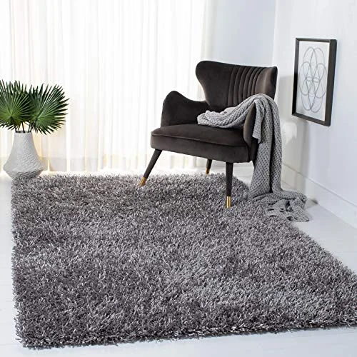 Safavieh New Orleans Shag Collection SG531 1111 off white polyester område matta 152 X cm Grey/Grey 683726496663