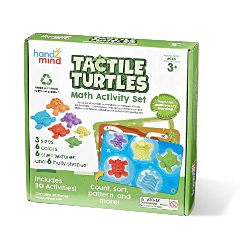 Learning Resources mattelek med taktila sköldpaddor, taluppfattning för små barn, matteplockisar färgsorteringsleksaker, sensoriskt sköldpaddespel, Montessorimaterial matematik 848850115365
