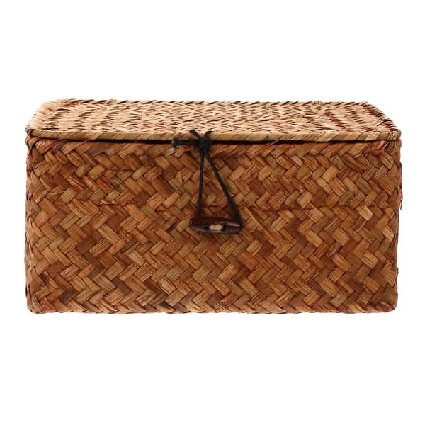 1 förvaringslåda för sjögräs, handvävd korg med lock (21,5X13,5X10CM, orange) LGH-11715 1 förvaringslåda för sjögräs, handvävd korg med lock (21,5X13,5X10CM, orange) LGH-11715